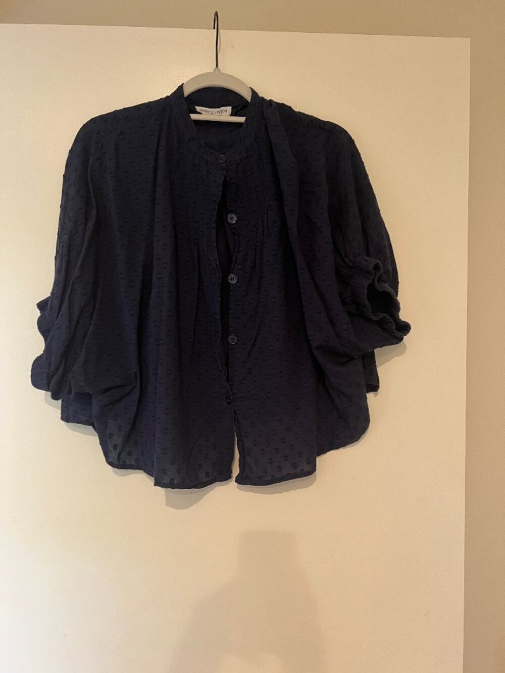 Emerson Fry Navy Button-Down Blouse